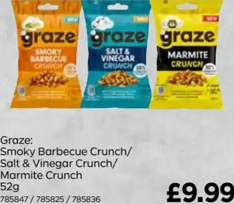 Bestway Graze: Smokey Barbecue Crunch/ Salt & Vinegar Crunch/ Marmite Crunch 52g offer