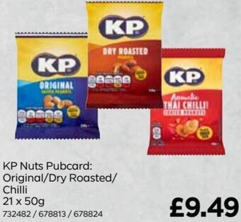 Bestway KP Nuts Pubcard: Original/ Dry Roasted/ Chilli 21 x 50g offer