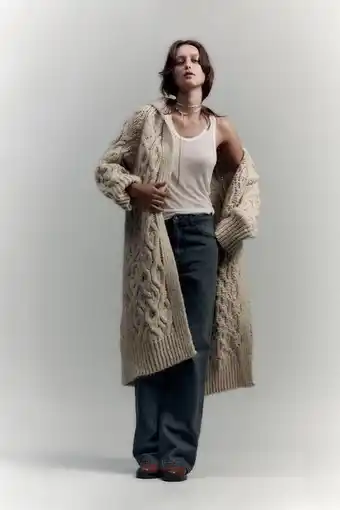 ZARA Cable-knit 3d coat offer