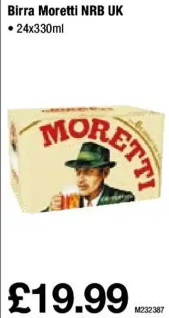 Makro Birra Moretti NRB UK 24x330ml offer