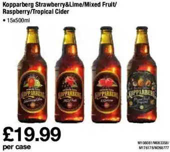 Makro Kopparberg Strawberry&Lime/Mixed Fruit/ Raspberry/Tropical Cider offer