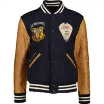 TK Maxx Navy & brown varsity bomber jacket offer