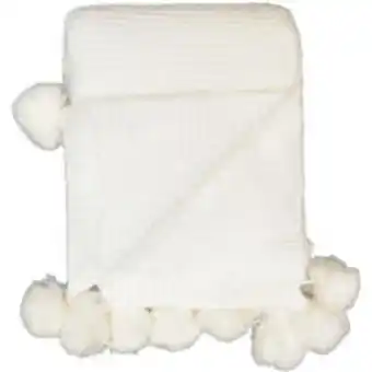 TK Maxx White knitted pom throw 130x170cm offer
