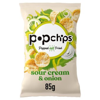 Tesco Popchips sour cream & onion potato chips 85g offer