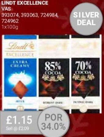 Bestway Lindt Excellence 1x100g offer