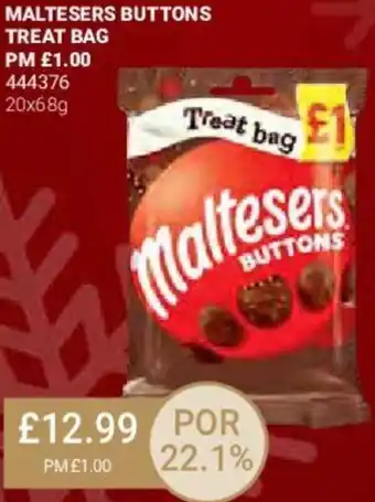 Bestway Maltesers Buttons Treat Bag 20x68g offer