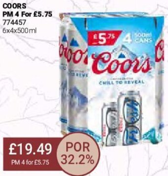 Bestway Coors 6x4x500ml offer