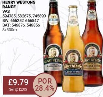 Bestway Henry Westons Range 8x500ml offer