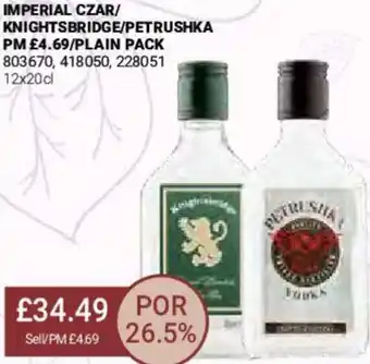 Bestway Imperial Czar/ Knightsbridge/Petrushka 12x20cl offer