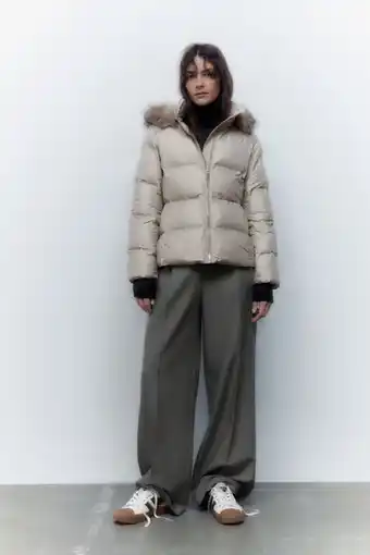 ZARA Water and wind protection puffer jacket with a detachable hood offer