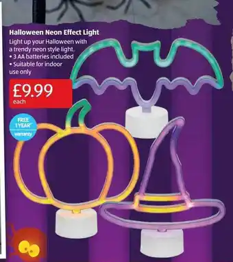 Aldi Halloween neon effect light offer