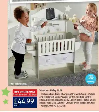 Aldi Wooden baby unit offer