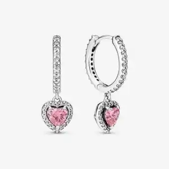 Pandora Sparkling halo heart hoop earrings offer