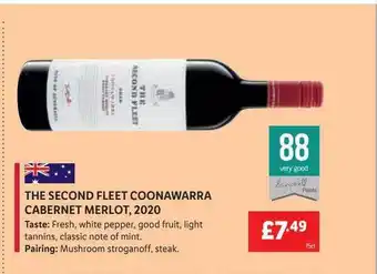 Lidl The second fleet coonawarra cabernet merlot, 2020 offer