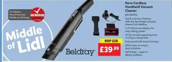Lidl Beldray revo cordless handheld vacuum cleaner offer