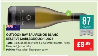 Lidl Outlook bay sauvignon blanc reserve marlborough, 2021 offer