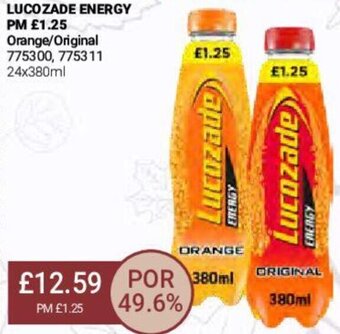Bestway Lucozade Energy Orange/Original 24x380ml offer
