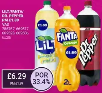 Bestway Lilt/Fanta/Dr. Pepper 6x2ltr offer