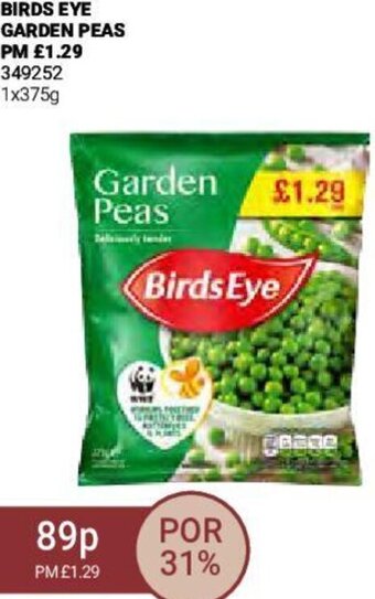 Bestway Birds Eye Garden Peas 1x375g offer