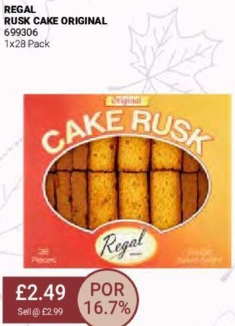 Bestway Regal Rusk Cake Original 1x28 Pack offer