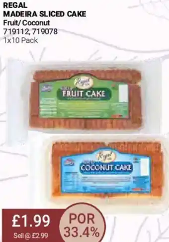 Bestway Regal Madeira Sliced Cake Fruit/ Coconut 1x10 Pack offer