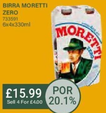 Bestway Birra Moretti Zero 6x4x330ml offer