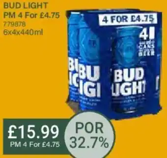 Bestway Bud Light 6x4x440ml offer