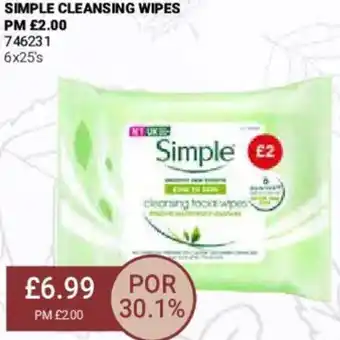 Bestway Simple Cleansing Wipes 6x25's offer