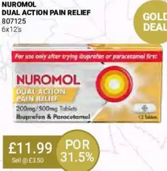 Bestway Nuromol Dual Action Pain Relief 6x12's offer