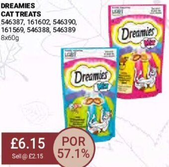 Bestway Dreamies Cat Treats 8x60g offer