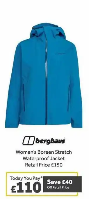 GO Outdoors Berghaus women's boreen stretch waterproof jacket offer