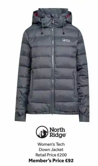 GO Outdoors North ridge women's tech down jacket offer