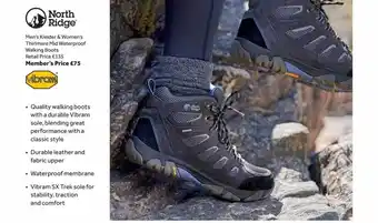 GO Outdoors North ridge men's kleder & women's thirlmere mid waterproof walking boots offer