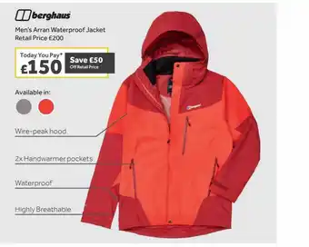 GO Outdoors Berghaus men's arran waterproof jacket offer