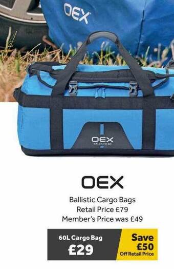GO Outdoors Oex ballistic cargo bags offer