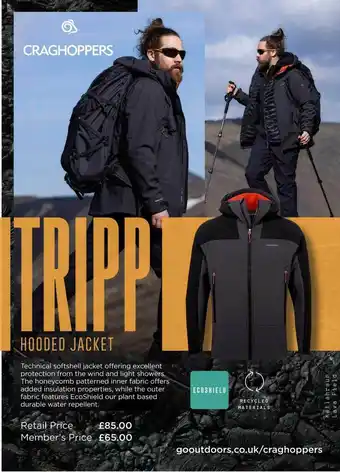 GO Outdoors Craghoppers tripp hooded jacket offer