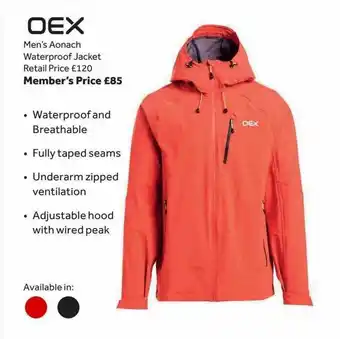 GO Outdoors Oex men's aonach waterproof jacket offer