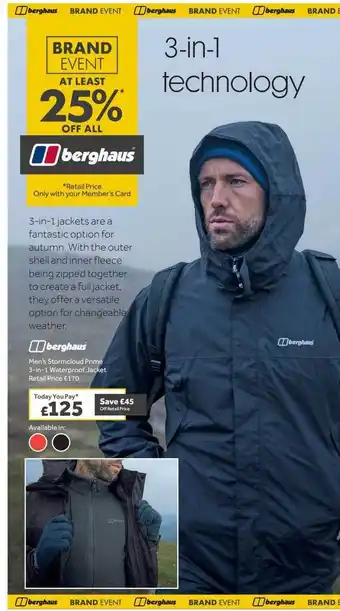 GO Outdoors Berghaus men's stormcloud prime 3-in-1 waterproof jacket offer
