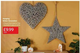 Aldi Hanging wicker decoration offer