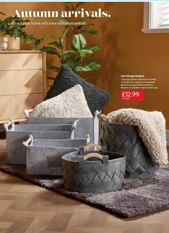 Aldi Felt storage baskets offer