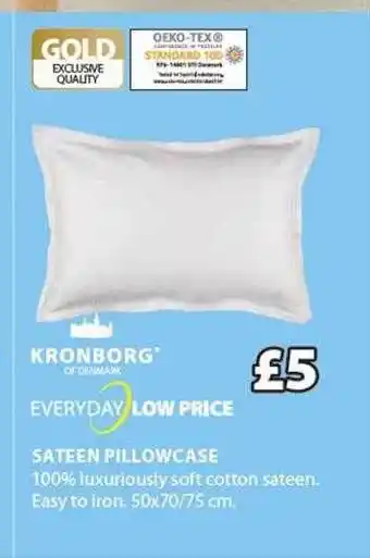 JYSK Kronborg sateen pillowcase offer