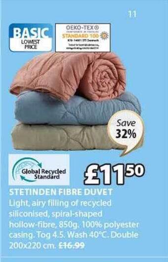 JYSK Stetinden fibre duvet offer