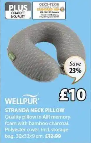 JYSK Wellpur stranda neck pillow offer