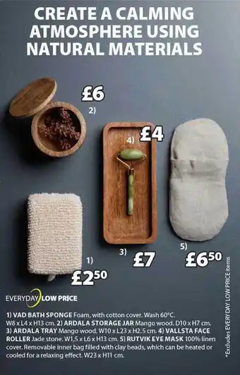 JYSK Vad bath sponge ardala storage jar ardala tray vallsta face roller rutvik eye mask offer