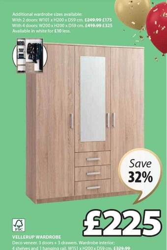 JYSK Vellerup wardrobe offer