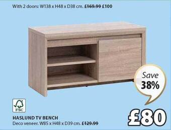 JYSK Haslund tv bench offer