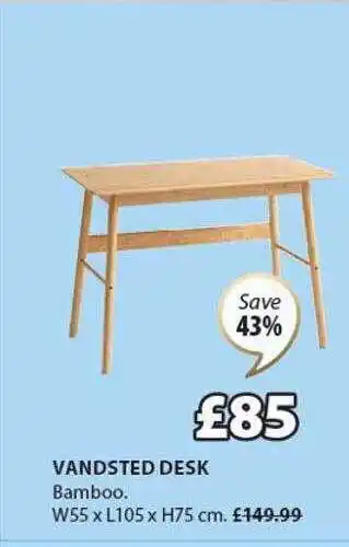 JYSK Vandsted desk bamboo offer