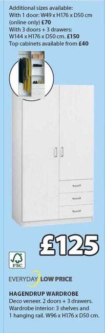 JYSK Hagendrup wardrobe offer