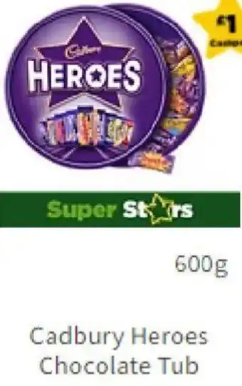 Asda Cadbury Heroes Chocolate Tub 600g offer