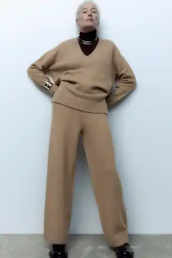 Knit palazzo trousers